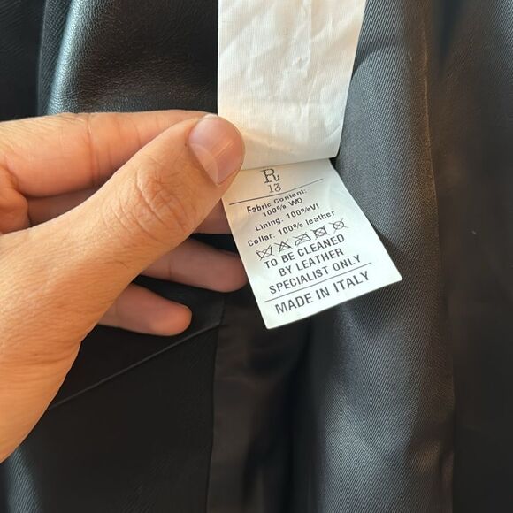 R13 Black Blazer with Leather Trim - Size MEDIUM - Picture 4 of 5